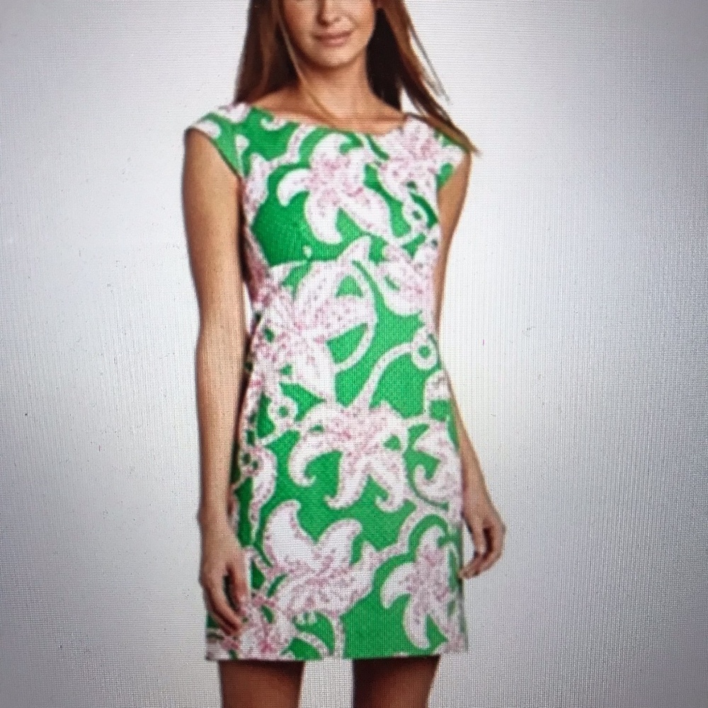 Lilly Pulitzer Allura Dress Green Pink Twinkle 8